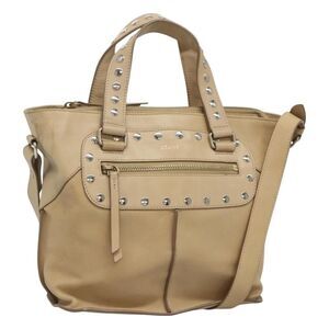 Celine Handbag Leather Beige Leather Handbag (Pre-Owned)